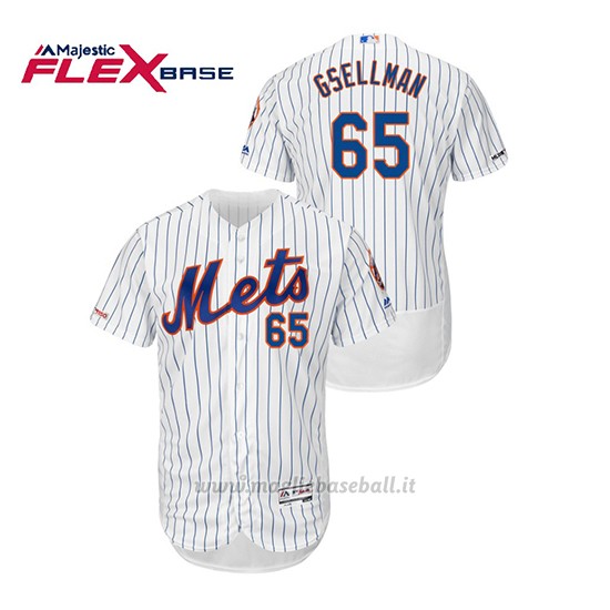 Maglia Baseball Uomo New York Mets Robert Gsellman 150th Aniversario Patch Autentico Flex Base Bianco